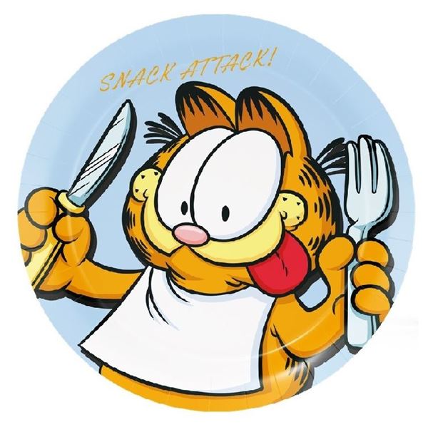 Picture of Platos Garfield cartón 23cm (8 unidades)