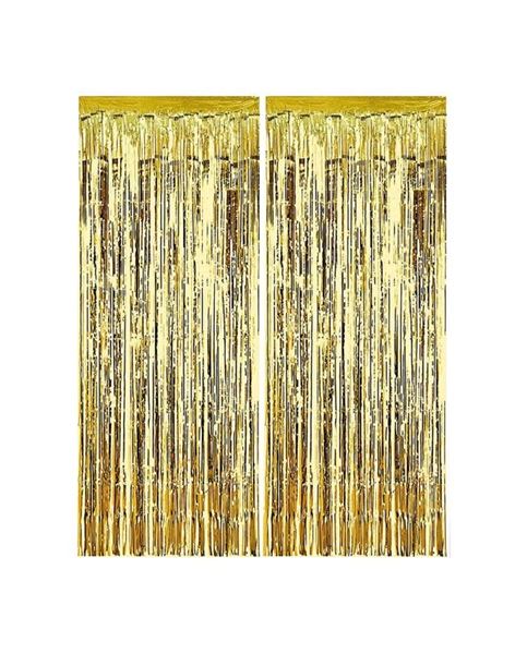 Imagen de Decorado Cortina Dorada Metálica (1m x 2m)