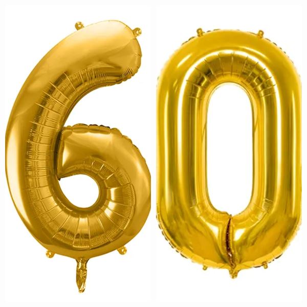 Picture of Globo Número 60 Dorado Gigante (86cm)