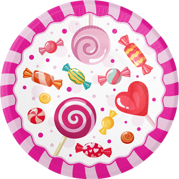 Picture of Platos Dulce Candy Party cartón 23cm (8 unidades)