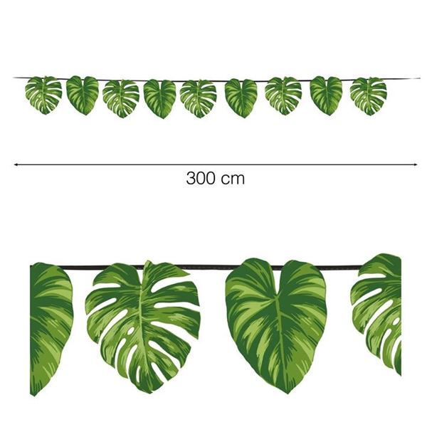Imagen de Banderín Hojas Tropical Fiesta cartón (3m)