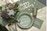 Imagen de Platos Happy Birthday Oliva Dorado cartón 22,5cm (10 unidades)