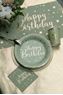 Imagen de Platos Happy Birthday Oliva Dorado cartón 22,5cm (10 unidades)