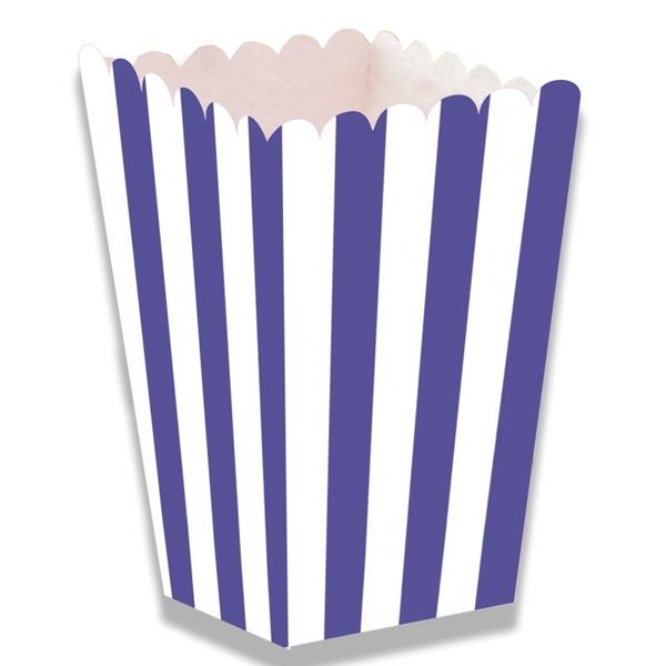 Picture of Caja Palomitas con Rayas Moradas 12cm