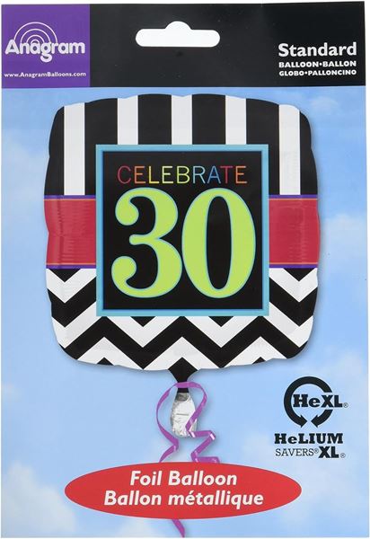 Imagen de Globo 30 Años Chevron (43cm)