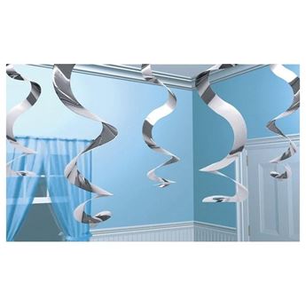 Imagen de Decorados Espirales Plateadas Metalizadas (5 unidades)