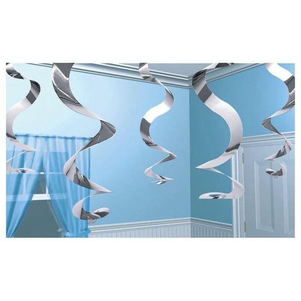 Imagen de Decorados Espirales Plateadas Metalizadas (5 unidades)
