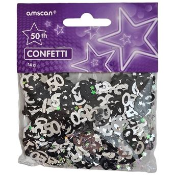 Imagen de Confeti 50 Años Negro y Plata (14g)