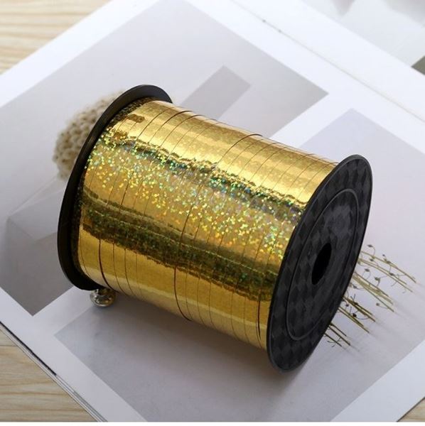 Imagen de Rollo Cinta Dorada Holográfica (450m)