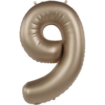 Imagen de Globo Número 9 Dorado Satín Gigante (86cm)