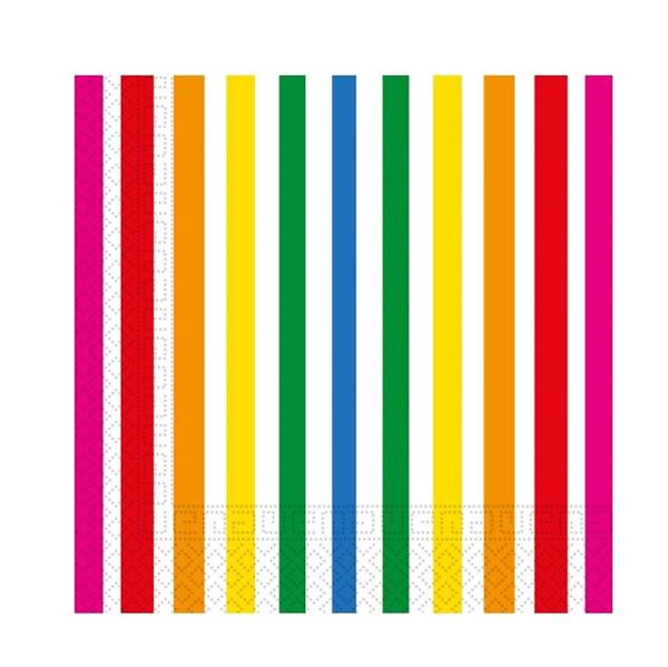 Imagen de Servilletas Rayas Flúor papel 33cm (20 unidades)