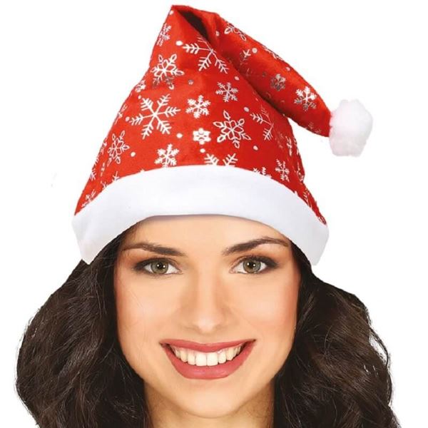 Imagen de Gorro Papá Noel Copos de Nieve