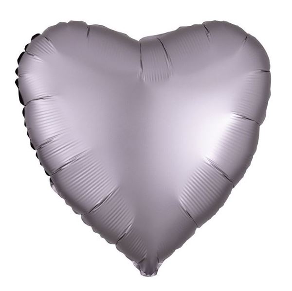 Imagens de Globo Corazón Gris Satín Luxe (45cm)