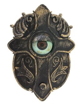 Imagen de Decoración Timbre Ojo Embrujado Halloween, Luz, Sonido y Movimiento (14 x 5 x 20 cm)
