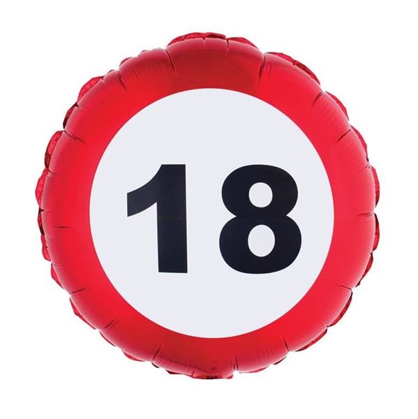 Picture of Globo 18 Años Señal de Tráfico Foil (45cm)