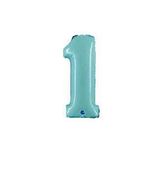 Imagen de Globo Número 1 Azul Pastel Mini (33cm)