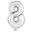 Picture of Globo Número 8 Plateado Mini (33cm)