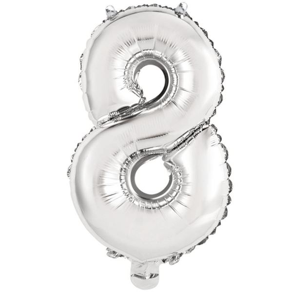 Picture of Globo Número 8 Plateado Mini (33cm)
