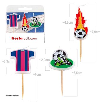 Picture of Velas Fútbol Camiseta Barcelona (3 unidades)
