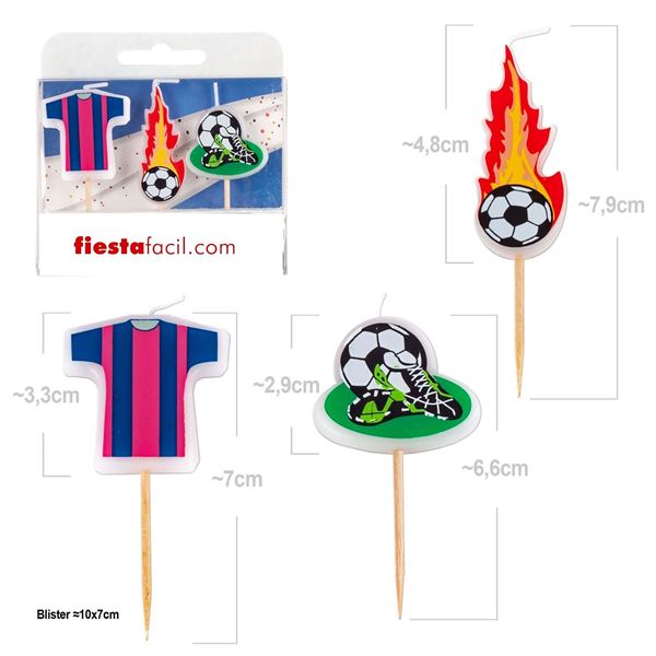 Picture of Velas Fútbol Camiseta Barcelona (3 unidades)