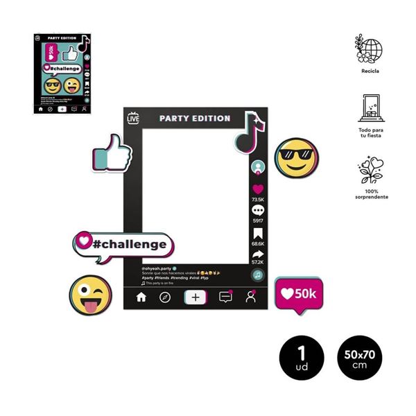 Imagen de Marco Photocall TikTok cartón (70cm x 50cm)