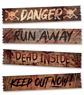 Imagen de Carteles de Terror Halloween – Danger, Run Away, Dead Inside, Keep Out (70x13 cm, 4 uds.)