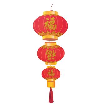 Picture of Farolillo chino de cartón rojo 80 cm