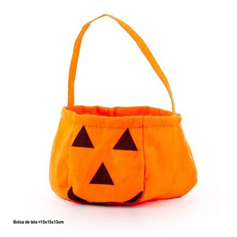 Picture of Bolsa tela para Halloween Calabaza 15cm