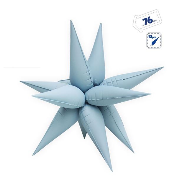 Picture of Globo Estrella 3D Azul Pastel Mate (76cm)