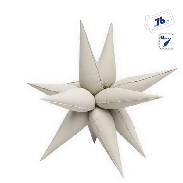 Imagen de Globo Estrella 3D Blanca Mate (76cm)