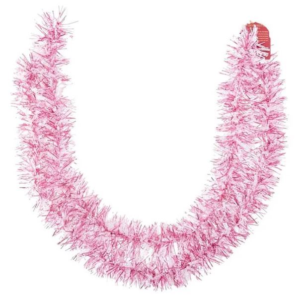 Imagen de Espumillón Rosa Nieve Brillante (180cm x 7cm)