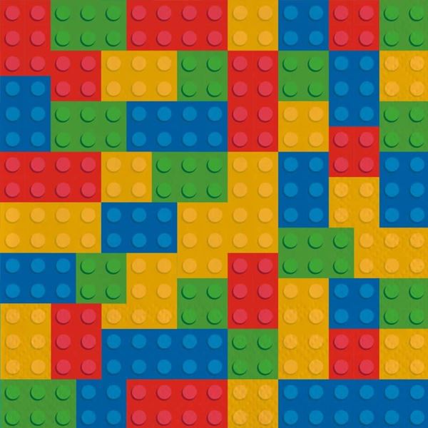 Imagens de Servilletas Lego Bloques papel 33cm (20 unidades)