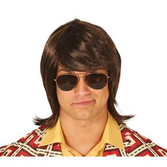 Imagen de Peluca Años 70 Castaña con Flequillo