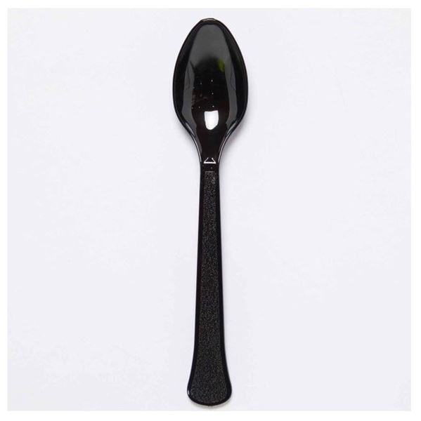Imagen de Cucharas Negras Carbón Reutilizables (24 unidades)