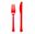 Picture of Cubiertos Rojo Fiesta Tenedor y Cuchillo Plástico Reutilizables (12x2 unidades)