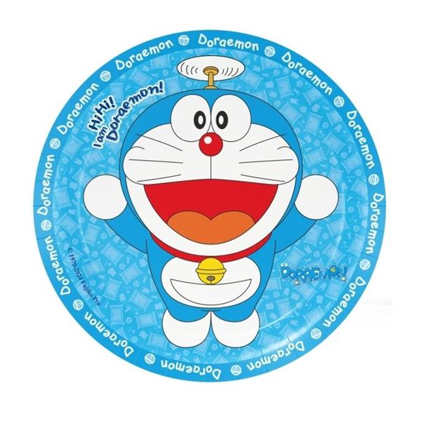 Imagen de Platos Doraemon cartón 18cm (8 unidades)