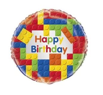 Imagen de Globo LEGO Block Happy Birthday (45cm)