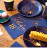 Imagen de Platos Azul Happy Birthday 18 cartón 18cm (6 unidades)