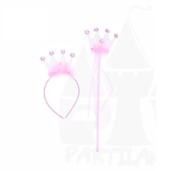 Imagen de Set Reina Diadema y Varita Rosa Despedida