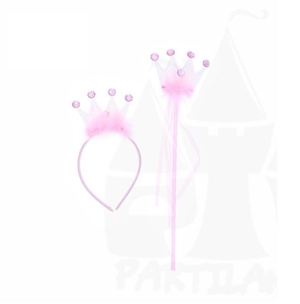 Imagen de Set Reina Diadema y Varita Rosa Despedida