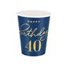 Picture of Vasos Azul Happy Birthday 40 cartón (6 unidades)