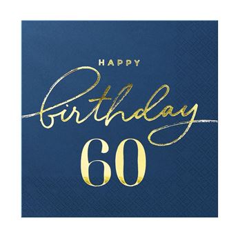 Imagens de Servilletas Azul Happy Birthday 60 papel 33cm (10 unidades)