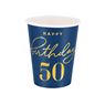 Picture of Vasos Azul Happy Birthday 50 cartón (6 unidades)