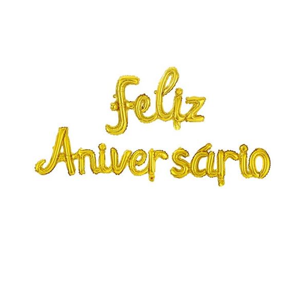 Imagen de Globos Feliz Aniversario Oro Foil ( 220 x 51 cm)