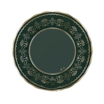 Imagens de Platos Royal Green Gold cartón 20cm (6 unidades)