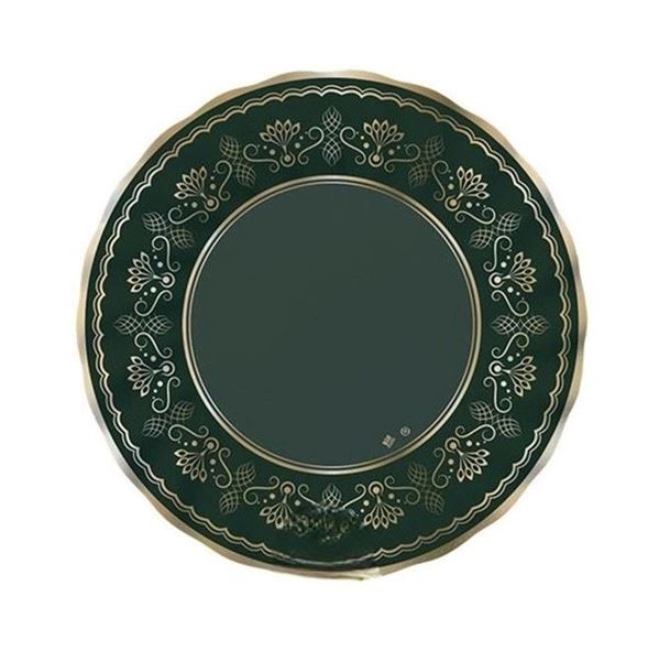 Imagens de Platos Royal Green Gold cartón 20cm (6 unidades)