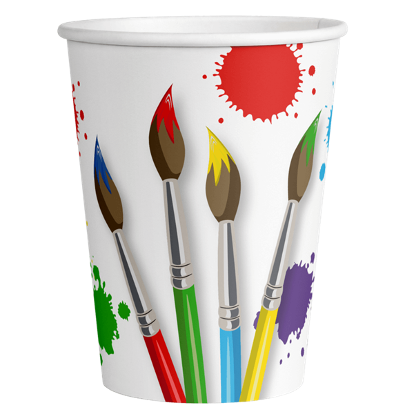 Picture of Vasos Mi Fiesta Acuarela cartón 250ml (8 unidades)