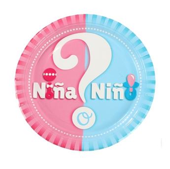 Imagen de Platos Niña o Niño cartón 18cm (6 unidades)