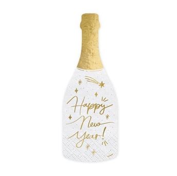 Imagen de Servilletas Botella Champán Happy New Year (20 unidades)