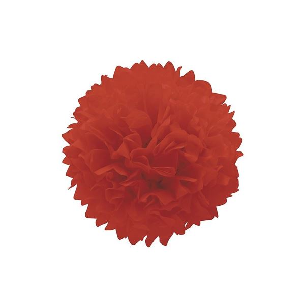 Imagen de Pompones Rojos papel 25cm (3 unidades)